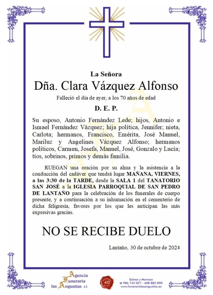 DÑA. CLARA VÁZQUEZ ALFONSO