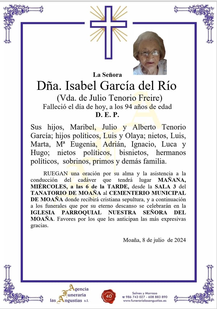 Dña. ISABEL GARCÍA DEL RÍO