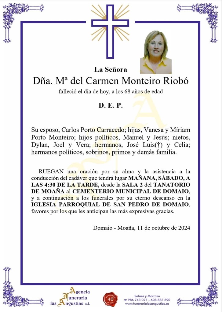 Dña. María de Carmen Monteiro Riabó