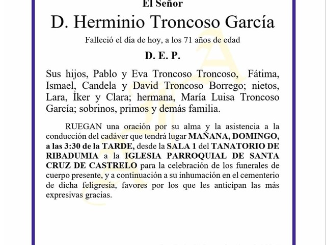 D. HERMINIO TRONCOSO GARCÍA