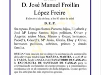 D. JOSÉ MANUEL FROILÁN LÓPEZ FREIRE