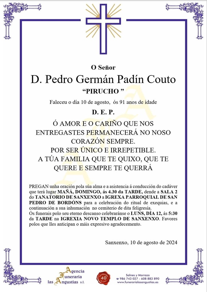 D. PEDRO GERMÁN PADÍN COUTO