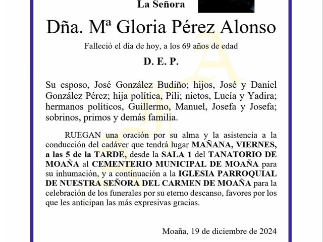 Dña. María Gloria Pérez Alonso