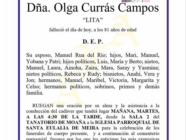 Dña. Olga Currás Campos