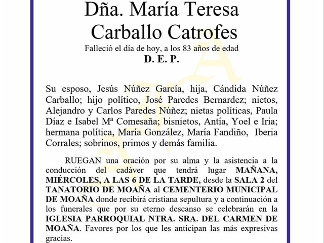 MARÍA TERESA CARBALLO CATROFES